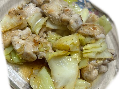 鶏肉とキャベツの出汁炒め